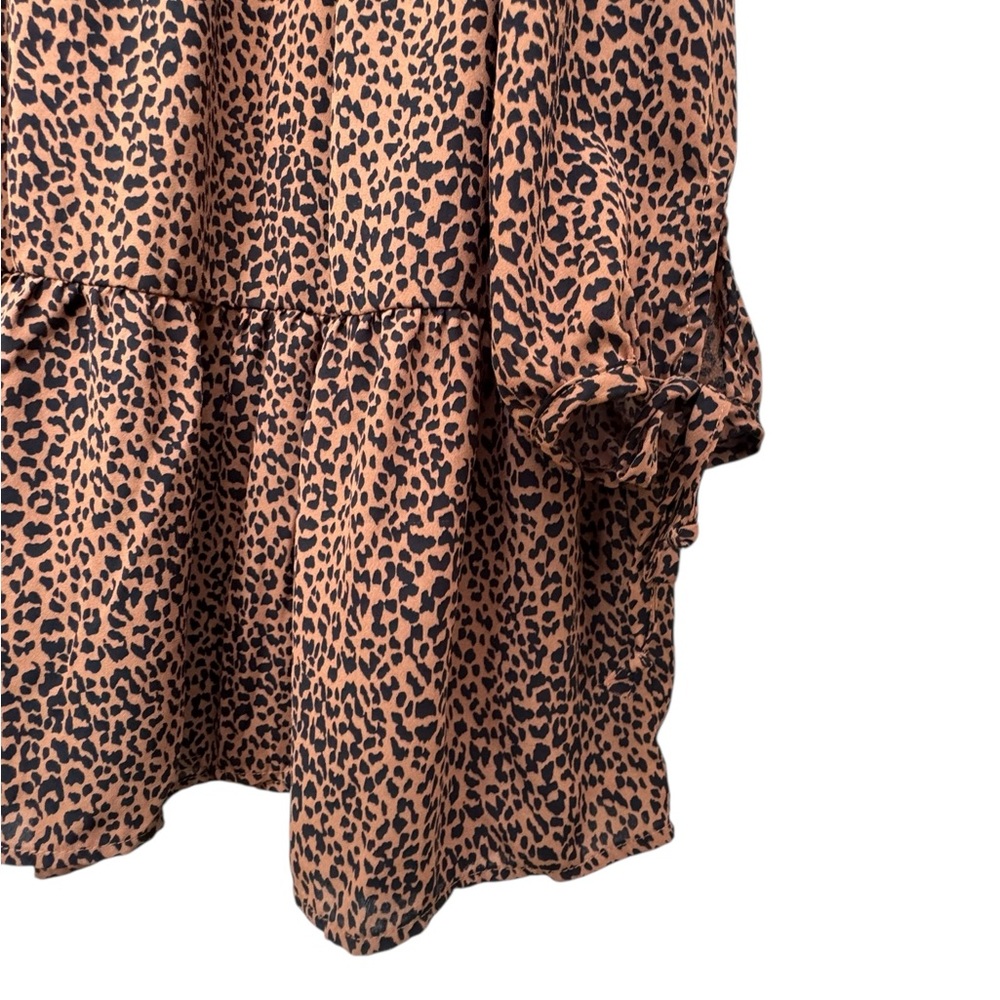 Wild Fable Leopard Print Long Sleeve Dress Medium - Picture 5 of 9